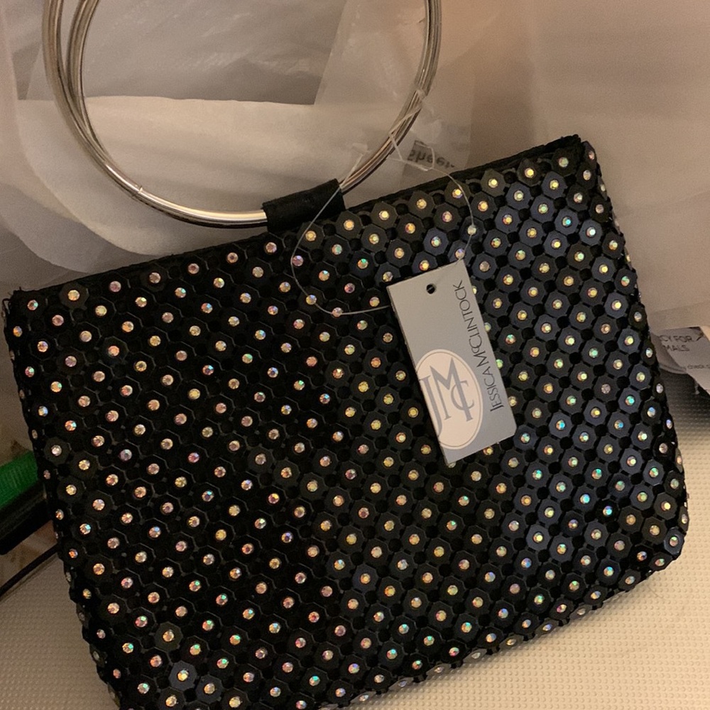 🔥🆕 Black Clutch Bag w/Rhinestones